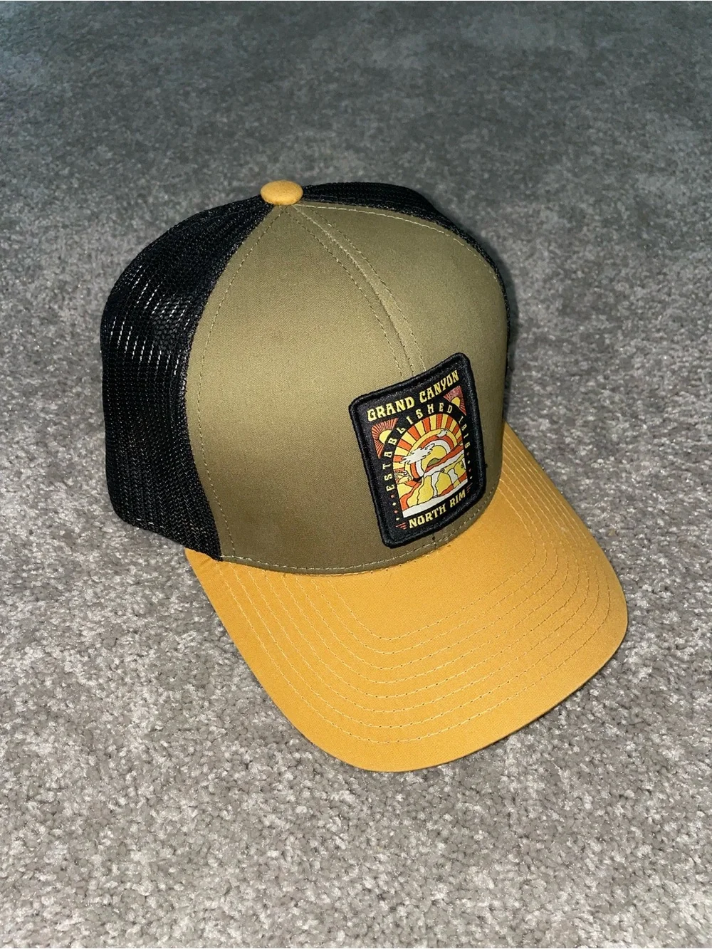 Grand Canyon Nat'l Park Hat Cap, Brown, Mesh Back, Snapback, Unisex NWT
